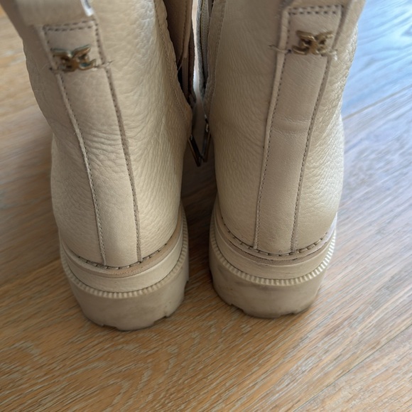 Sam Edelman Garret 8.5 leather combat work moto boots light tan ivory timberland - Picture 5 of 7